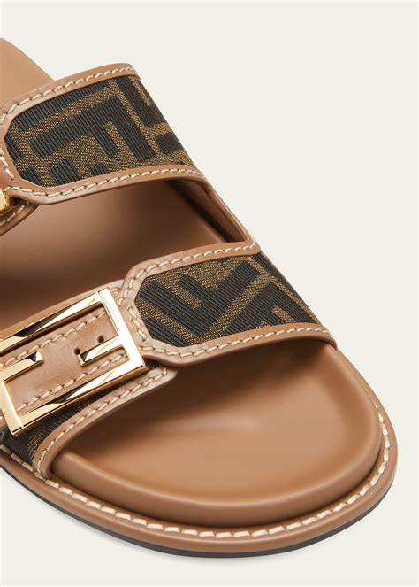 fendi buckle slides|Fendi ff jacquard slide sandals.